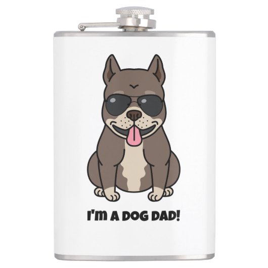 Heupflesje traf Vinyl Omhulzing - Dog Papa! Flachmann (Vorderseite)