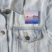 Heuschober-Felsen an Dämmerung unscharfen blauen Button (Beispiel)