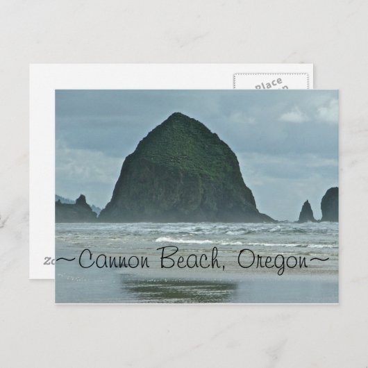 Heuschober-Felsen, Kanonen-Strand Oregon Postkarte (Vorne/Hinten)