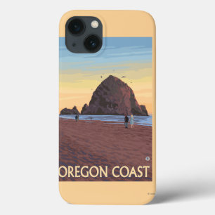 Heuschober-Felsen-Vintages Reise-Plakat iPhone 13 Hülle