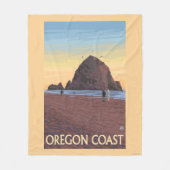 Heuschober-Felsen-Vintages Reise-Plakat Fleecedecke (Vorderseite)