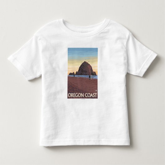 Heuschober-Felsen-Vintages Reise-Plakat Kleinkind T-shirt (Vorderseite)