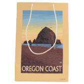 Heuschober-Felsen-Vintages Reise-Plakat Mittlere Geschenktüte (Rückseite)