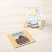 Heuschober-Felsen-Vintages Reise-Plakat Rechteckiger Pappuntersetzer (Vor Ort)