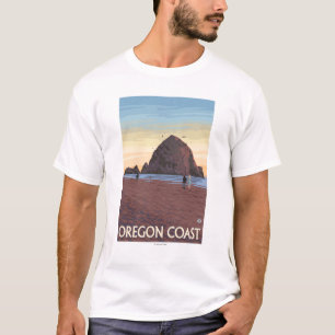 Heuschober-Felsen-Vintages Reise-Plakat T-Shirt