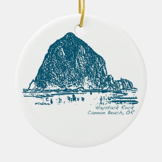 Heuschober-Felsen-Weihnachtsverzierung Keramik Ornament (Vorne)