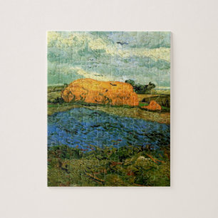 Heuschober unter einem regnerischen Himmel von Vin Puzzle