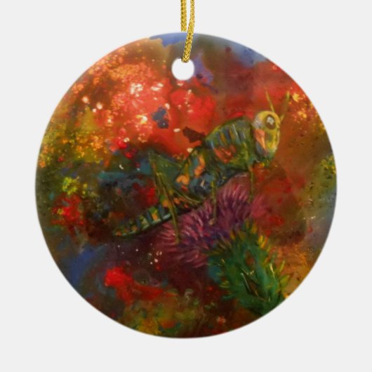 Heuschrecke Keramik Ornament (Vorne)