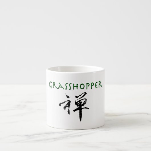 Heuschrecke mit "Zen" Symbol Espressotasse (Vorderseite)