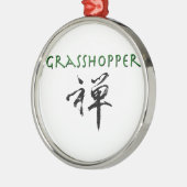 Heuschrecke mit "Zen" Symbol Silbernes Ornament (Links)