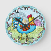 Heuschrecke Runde Wanduhr (Vorderseite)