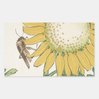 Heuschrecke und Sonnenblume durch Shibata Zeshin