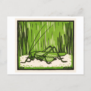 Heuschrecke Vintage-Illustration Postkarte