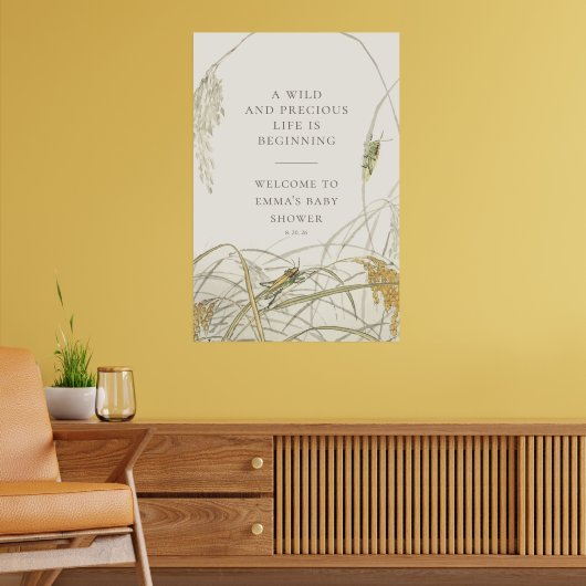 Heuschrecken-Baby-Shower-Willkommensschild Poster (Wohnzimmer 2)