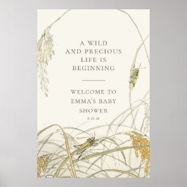 Heuschrecken-Baby-Shower-Willkommensschild Poster