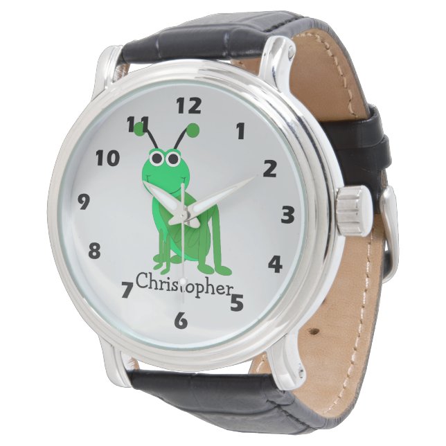 Heuschrecken-Design Armbanduhr (Schrägansicht)
