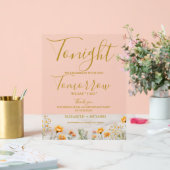 Heute Abend feiern wir das Hochzeitsessen Probe Acrylschild (Hochzeit)