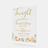 Heute Abend feiern wir das Hochzeitsessen Probe Acrylschild (Winkel)