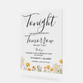 Heute Abend feiern wir das Hochzeitsessen Probe Acrylschild (Winkel)