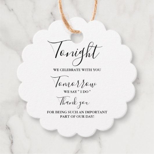 Heute Abend feiern wir das Zeichen für das Abendes Geschenkanhänger (Vorderseite)