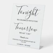 Heute Abend feiern wir das Zeichen für das Abendes Sockelschild (Vorderseite)