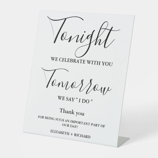 Heute Abend feiern wir das Zeichen für das Abendes Sockelschild (Vorderseite)