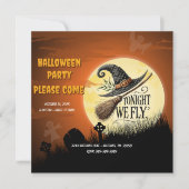 Heute Abend fliegen wir Halloween Einladung (Vorderseite)