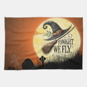 Heute Abend fliegen wir Halloween Geschirrtuch (Horizontal)