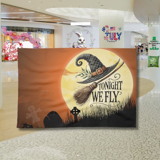 Heute Abend fliegen wir Halloween Geschirrtuch