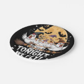 Heute Abend fliegen wir Halloween-Hühnchen Pappteller (Schrägansicht)