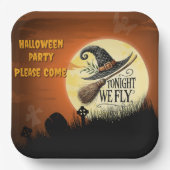 Heute Abend fliegen wir Halloween Pappteller (Vorderseite)