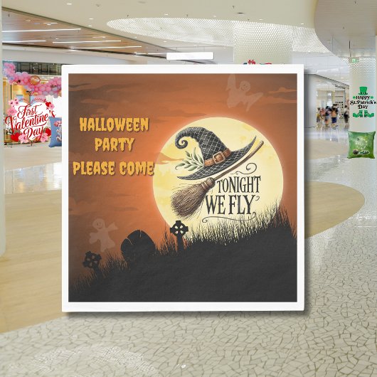 Heute Abend fliegen wir Halloween Serviette