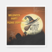 Heute Abend fliegen wir Halloween Serviette (Vorderseite)