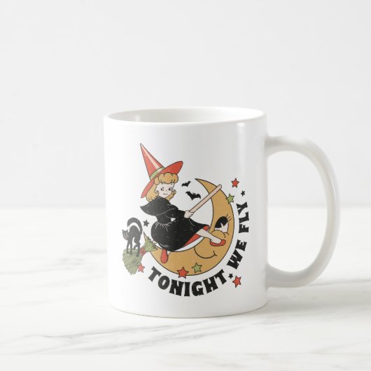 Heute Abend fliegen wir Niedlich Hexe Kaffeetasse (Rechts)