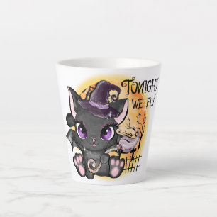 Heute Abend fliegen wir - Schwarze Hexenkatze Milchtasse