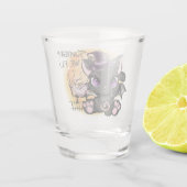 Heute Abend fliegen wir - Schwarze Hexenkatze Schnapsglas (Rückseite)