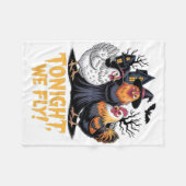 Heute Abend fliegen wir sonniges Halloween Hexenlö Fleecedecke (Vorderseite (Horizontal))