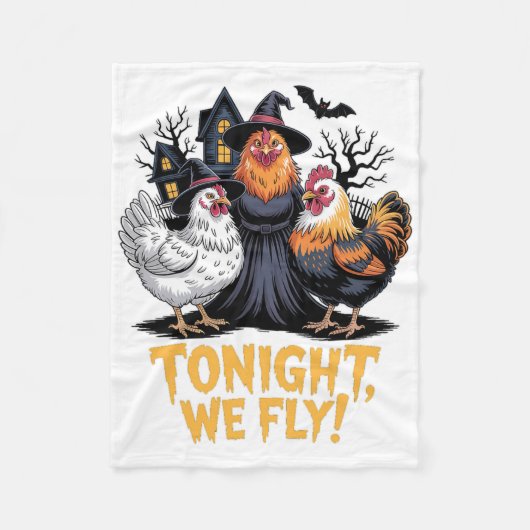 Heute Abend fliegen wir sonniges Halloween Hexenlö Fleecedecke (Vorderseite)