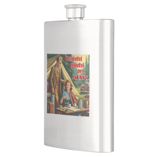 Heute Abend könnte das Camping von Messy sein Flachmann (Links)