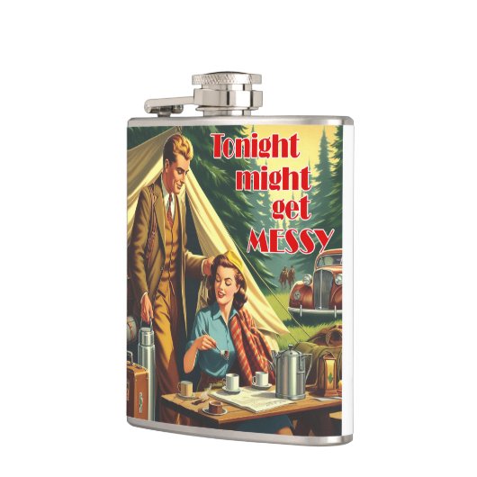 Heute Abend könnte das Camping von Messy sein Flachmann (Links)