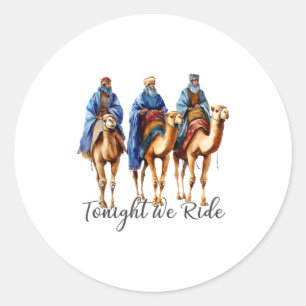 Heute Abend Reiten Wir Weihnachten, 3 Weise Männer Runder Aufkleber