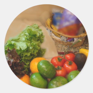 Heute Abend Salat! Runder Aufkleber