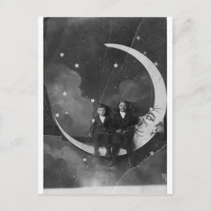 Heute Abend sind wir über dem Mond! Postkarte