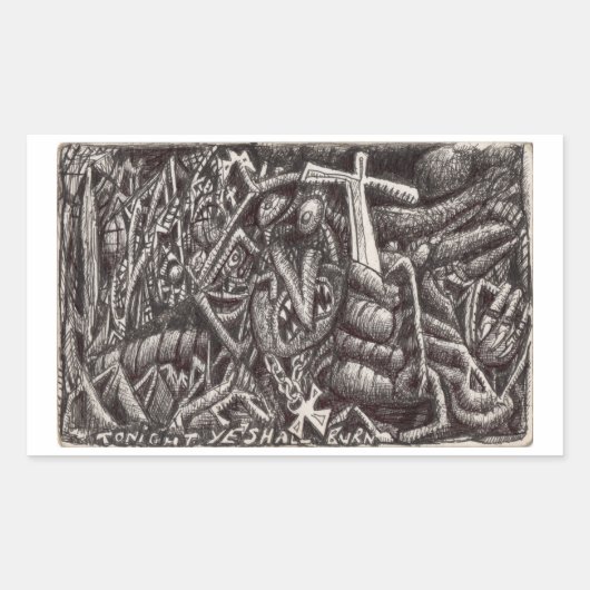 "Heute Abend sollt ihr brennen!" Rechteckiger Aufkleber (Vorderseite)