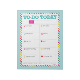 Heute - Aqua Bright Stripe Notepad Notizblock