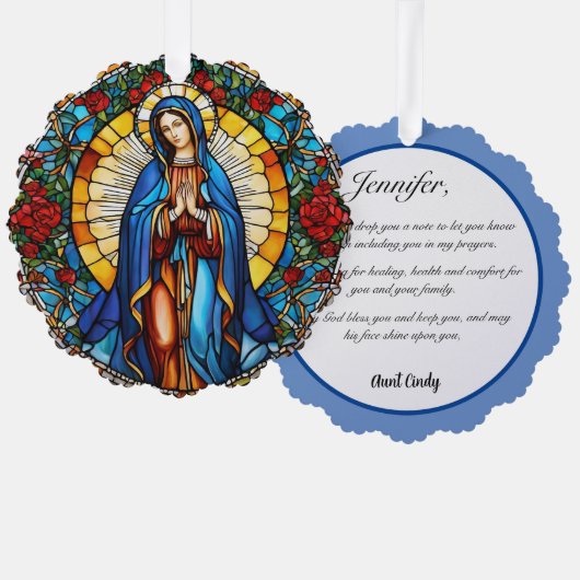 Heute betete ich für dich Custom St. Mary Ornament Karte (Vorderseite/Rückseite)