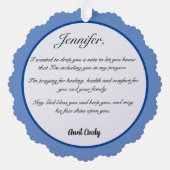 Heute betete ich für dich Custom St. Mary Ornament Karte (Rückseite)