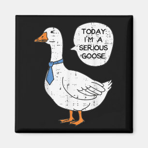 Heute bin Ernst Goose Necktie Funny Work Meme Men Magnet
