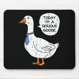 Heute bin Ernst Goose Necktie Funny Work Meme Men Mousepad
