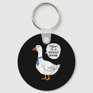 Heute bin Ernst Goose Necktie Funny Work Meme Men Schlüsselanhänger